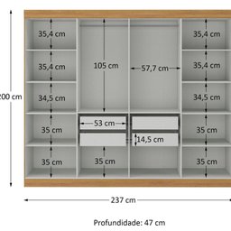 Guarda-roupa Casal com Espelho 8 Portas 4 Gavetas Paris - 4 Guarda-roupa Casal com Espelho 8 Portas 4 Gavetas Paris - 4