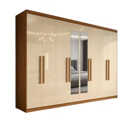 Guarda-roupa Casal com Espelho 8 Portas 4 Gavetas Paris - 2 Guarda-roupa Casal com Espelho 8 Portas 4 Gavetas Paris - 2