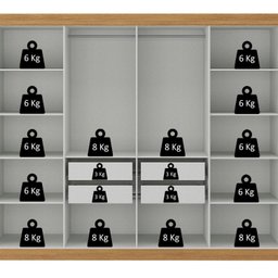 Guarda-roupa Casal com Espelho 8 Portas 4 Gavetas Paris  - 5