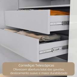 Guarda-roupa Casal com Espelho 8 Portas 4 Gavetas Paris  - 7
