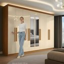 Ver imagem 3 de Guarda-roupa Casal com Espelho 8 Portas 4 Gavetas Paris