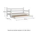 Ver imagem 4 de Bicama Madeira Maciça Com Colchões Inclusos Paris Multimóveis Vcr4160 Branco Branco