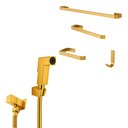 Ver imagem 1 de Kit Banheiro Quadrado 4 Peças + Ducha Higiênica Gold Abs