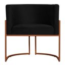 Ver imagem 3 de Kit 3 Poltronas Decorativa Luana Base Bronze Veludo Preto - Montanaris Decor MD MONTANARIS DECOR
