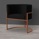 Ver imagem 2 de Kit 3 Poltronas Decorativa Luana Base Bronze Veludo Preto - Montanaris Decor MD MONTANARIS DECOR