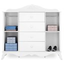 Ver imagem 5 de Guarda Roupa 4 Portas e Cômoda Infantil 2 Portas Realeza Branco Acetinado – Canaã
