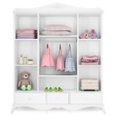 Ver imagem 3 de Guarda Roupa 4 Portas e Cômoda Infantil 2 Portas Realeza Branco Acetinado – Canaã