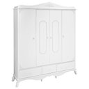 Ver imagem 2 de Guarda Roupa 4 Portas e Cômoda Infantil 2 Portas Realeza Branco Acetinado – Canaã