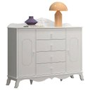 Ver imagem 4 de Guarda Roupa 4 Portas e Cômoda Infantil 2 Portas Realeza Branco Acetinado – Canaã