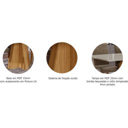 Conjunto Mesa com Vidro e 4 Cadeiras Sala de Jantar Mesa Patricia  - 7