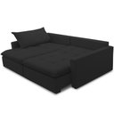 Ver imagem 7 de Sofá Cama Retrátil Reclinável para Sala de Estar 208cm Lari F04 Veludo Preto - Lyam Decor