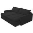 Ver imagem 6 de Sofá Cama Retrátil Reclinável para Sala de Estar 208cm Lari F04 Veludo Preto - Lyam Decor