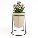 Ver imagem 1 de Suporte de Chão para Vaso de Plantas Redondo 31x50cm Preto - Nv520p