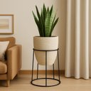 Ver imagem 2 de Suporte de Chão para Vaso de Plantas Redondo 31x50cm Preto - Nv520p