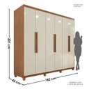 Ver imagem 3 de Guarda-Roupa Casal 6 Portas 4 Gavetas com Pés Mônaco