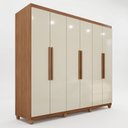 Ver imagem 2 de Guarda-Roupa Casal 6 Portas 4 Gavetas com Pés Mônaco