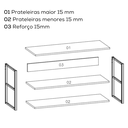 Ver imagem 4 de Sapateira Industrial 3 Prateleiras 88 Cm Li020 Canela Branco Kpb