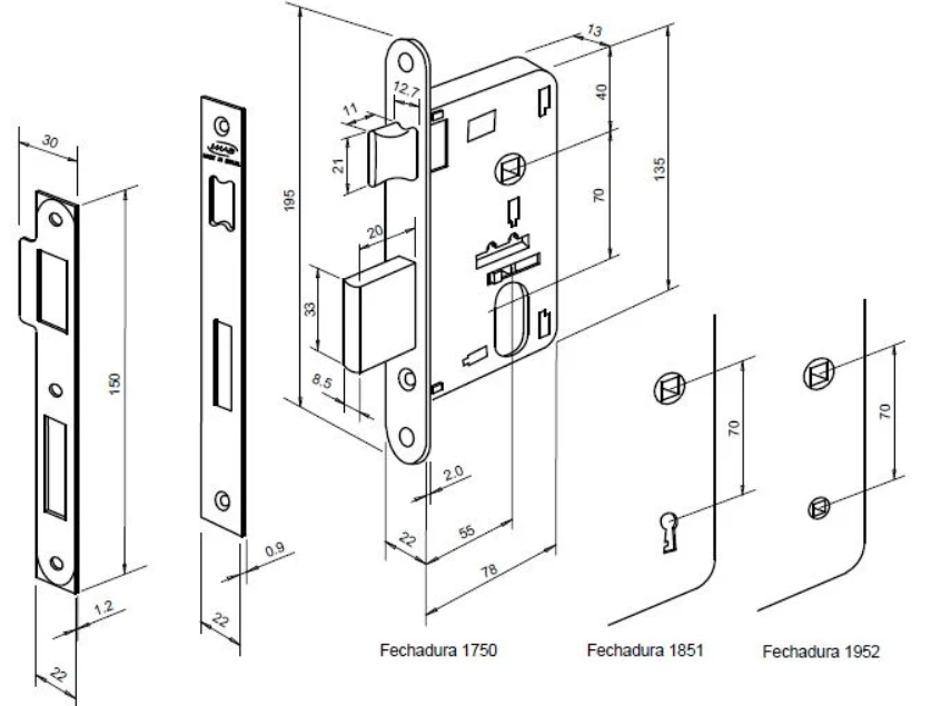 Fechadura Externa Duna 3 Maq 40 Imab - 4