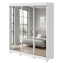 Ver imagem 1 de Guarda Roupa Casal Saimon 3 Portas de Correr 3 Gavetas MDF-MDP Branco Móveis Lopas