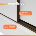 Ver imagem 6 de Guarda Roupa Casal Saimon 3 Portas de Correr 3 Gavetas MDF-MDP Branco Móveis Lopas