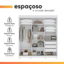 Ver imagem 5 de Guarda Roupa Casal Saimon 3 Portas de Correr 3 Gavetas MDF-MDP Branco Móveis Lopas