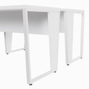 Ver imagem 5 de Mesa Escrivaninha Dupla 30mm Pés Metal com Régua para Tomadas F5 Office Cor:Branco