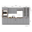 Ver imagem 4 de Cozinha Modulada Completa Americana 100% MDF 350cm com Rodapé Provence Multimóveis Crink-CPL002