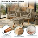 Ver imagem 3 de Kit 2 Poltronas Decorativa e Puff para Sala Recepção Manicure Consultório Quarto Alice Suede