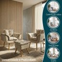 Ver imagem 4 de Kit 2 Poltronas Decorativa e Puff para Sala Recepção Manicure Consultório Quarto Alice Suede