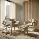 Ver imagem 1 de Kit 2 Poltronas Decorativa e Puff para Sala Recepção Manicure Consultório Quarto Alice Suede