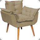 Ver imagem 2 de Kit 2 Poltronas Decorativas Para Recepção Manicure Sala De Estar + Puff Reforçado Suede