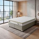 Ver imagem 3 de Cama Box Queen Onix Euro Pillow Espuma Ortopédica Tecido Jacquard Bege e Branco Hellen 158cm