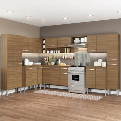 Armário de Cozinha Completa de Canto 513cm Rustic Emilly Big Madesa 02