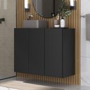 Ver imagem 1 de Gabinete Banheiro 3 Portas Suspenso 90Cm Multimóveis Mp5029 Preto