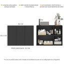 Ver imagem 6 de Gabinete Banheiro 3 Portas Suspenso 90Cm Multimóveis Mp5029 Preto