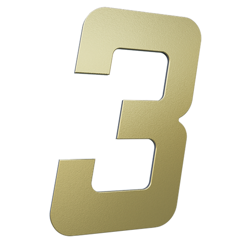 Número 130mm Garbo Font - Ouro Escovado 3
