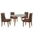 Ver imagem 2 de Mesa de Jantar Copper 120cm Tampo Canto Mdf Vidro com 4 Cadeiras Isadora Moderna Mobilia