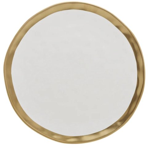 Conjunto 24 Pratos Sobremesa 21cm Porcelana Dubai Wolff Branco e Dourado Restaurante Buffet Eventos