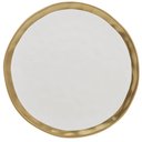 Ver imagem 1 de Conjunto 24 Pratos Sobremesa 21cm Porcelana Dubai Wolff Branco e Dourado Restaurante Buffet Eventos
