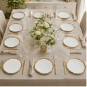 Ver imagem 4 de Conjunto 24 Pratos Sobremesa 21cm Porcelana Dubai Wolff Branco e Dourado Restaurante Buffet Eventos