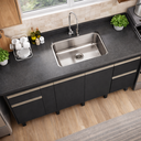 Ver imagem 4 de Gabinete Cozinha Mdf 1,74m Elegance com 8 Pés e Amplo Espaço:preto