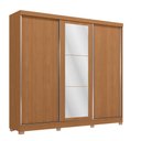 Ver imagem 1 de Guarda-roupa Casal Kappesberg 3 Portas Reversíveis de Correr 3 Espelhos 4 Gavetas Canela