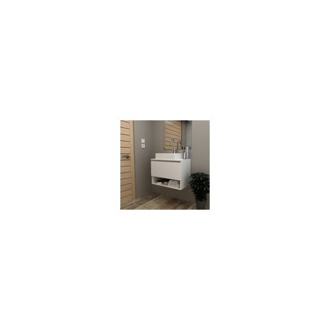 Balcão Gabinete Suspenso para Banheiro Bn3606 Branco Cor: Branco