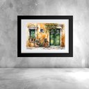 Ver imagem 1 de Quadro Aquarela Paisagem Bicicleta - 60x48cm:moldura Preta