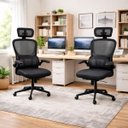 Ver imagem 6 de Cadeira Escritório Ergonômica Genebra com Suporte Lombar Relax Estofado Mesh Preto