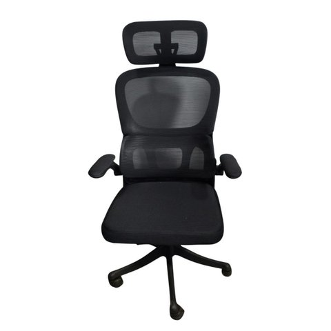 Cadeira Escritório Ergonômica Genebra com Suporte Lombar Relax Estofado Mesh Preto