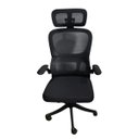 Ver imagem 1 de Cadeira Escritório Ergonômica Genebra com Suporte Lombar Relax Estofado Mesh Preto