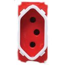 Ver imagem 2 de Módulo de Tomada Universal 2p+t Vermelho e Branco de 20 Ampères da Linha Novara - 1100/77 - Dicompel