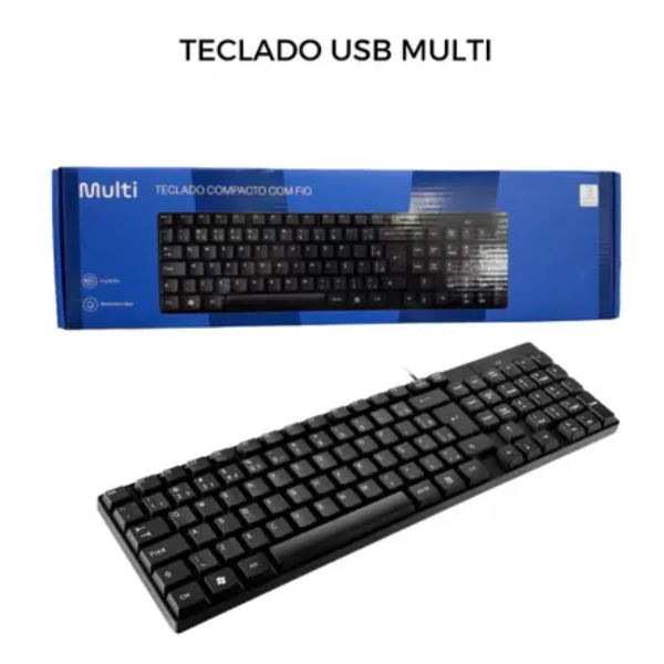 Teclado Compacto com Fio Multi Durabilidade e Confiabilidade