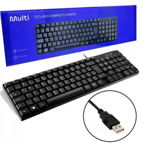 Teclado Compacto com Fio Multi Durabilidade e Confiabilidade - 2